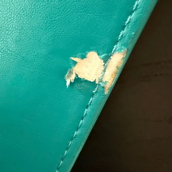 💙💚Pinko Blue and Gold Shoulder Bag with Croc Embossed Texture 💙💚 - Picture 9 of 9